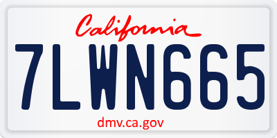 CA license plate 7LWN665