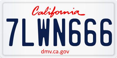 CA license plate 7LWN666