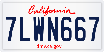CA license plate 7LWN667