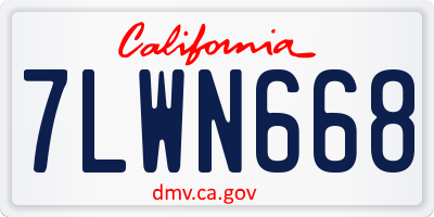 CA license plate 7LWN668