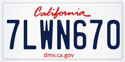 CA license plate 7LWN670