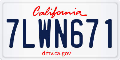 CA license plate 7LWN671