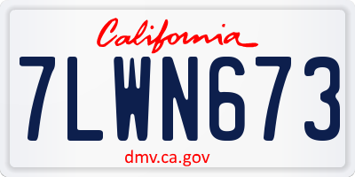 CA license plate 7LWN673