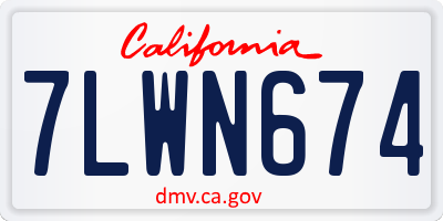 CA license plate 7LWN674