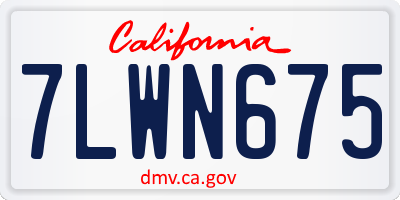 CA license plate 7LWN675