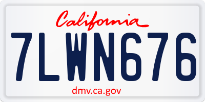 CA license plate 7LWN676