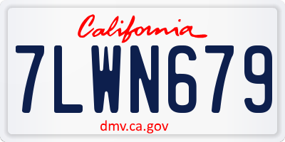 CA license plate 7LWN679
