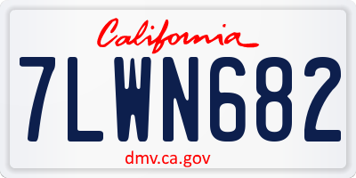 CA license plate 7LWN682