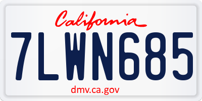 CA license plate 7LWN685