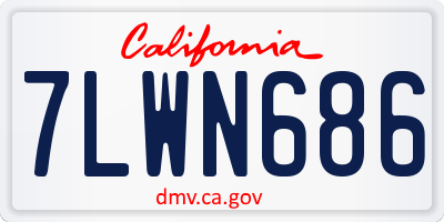 CA license plate 7LWN686