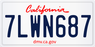 CA license plate 7LWN687