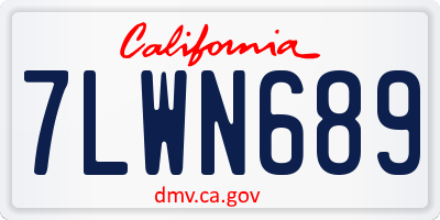 CA license plate 7LWN689
