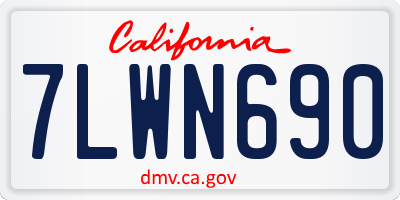 CA license plate 7LWN690