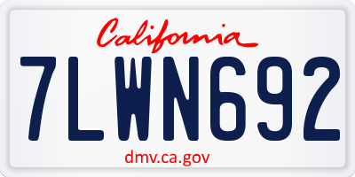 CA license plate 7LWN692