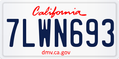 CA license plate 7LWN693