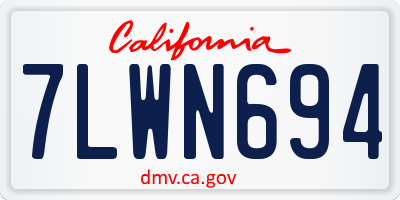 CA license plate 7LWN694