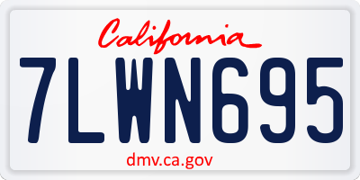 CA license plate 7LWN695