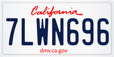 CA license plate 7LWN696