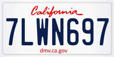 CA license plate 7LWN697