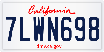CA license plate 7LWN698