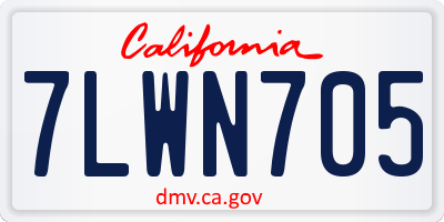 CA license plate 7LWN705