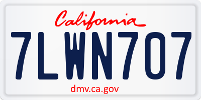 CA license plate 7LWN707