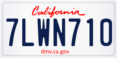 CA license plate 7LWN710