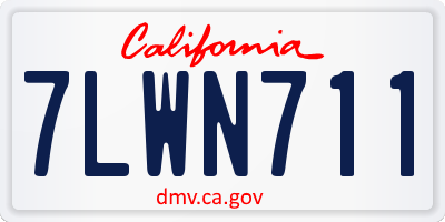 CA license plate 7LWN711