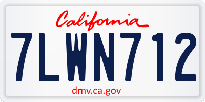 CA license plate 7LWN712