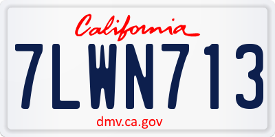 CA license plate 7LWN713
