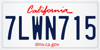 CA license plate 7LWN715