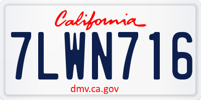 CA license plate 7LWN716