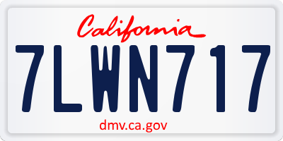 CA license plate 7LWN717