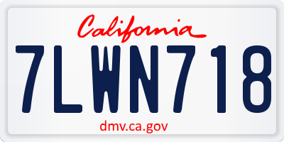 CA license plate 7LWN718
