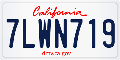 CA license plate 7LWN719
