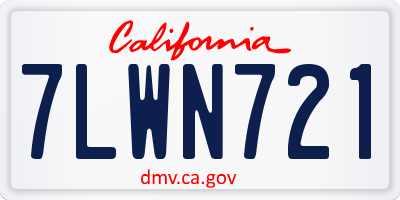 CA license plate 7LWN721
