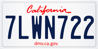 CA license plate 7LWN722