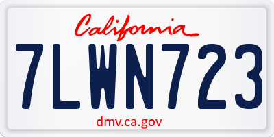 CA license plate 7LWN723