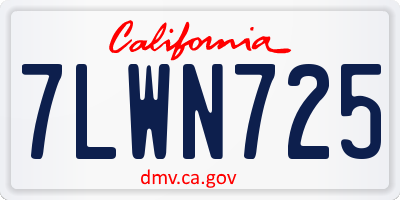 CA license plate 7LWN725