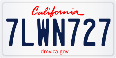 CA license plate 7LWN727