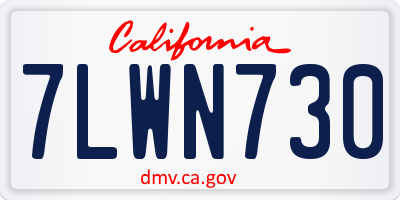 CA license plate 7LWN730
