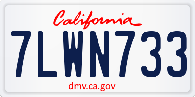 CA license plate 7LWN733