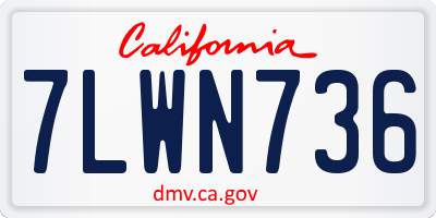CA license plate 7LWN736