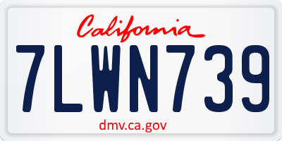 CA license plate 7LWN739