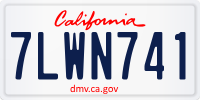 CA license plate 7LWN741