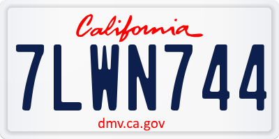 CA license plate 7LWN744