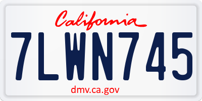 CA license plate 7LWN745