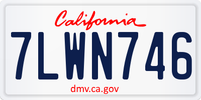 CA license plate 7LWN746