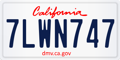 CA license plate 7LWN747