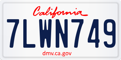 CA license plate 7LWN749